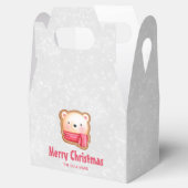 Cute Beer Face Red Scarf en Rosy Cheeks Kerstmis Bedankdoosjes (Geopend)