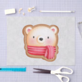 Cute Beer Face Red Scarf en Rosy Cheeks Kerstmis Tissuepapier (Craft)