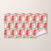 Cute Beer Face Red Scarf & Rosy Cheeks Pattern Bad Handdoek (Handdoek)