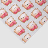 Cute Beer Face Red Scarf & Rosy Cheeks Pattern Tissuepapier (Detail)