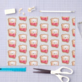 Cute Beer Face Red Scarf & Rosy Cheeks Pattern Tissuepapier (Craft)