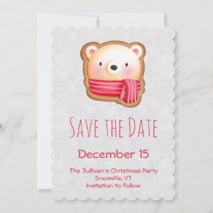 Cute Beer Face Red Scarf & Rosy Cheeks Save The Date