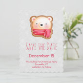 Cute Beer Face Red Scarf & Rosy Cheeks Save The Date (Staand voorkant)