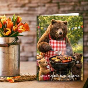 Cute Beer Familie Grill Meester Vaderdag Op Maat Kaart