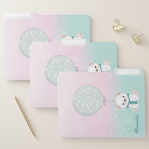 Cute Beer Girly Waterverf School File Folder