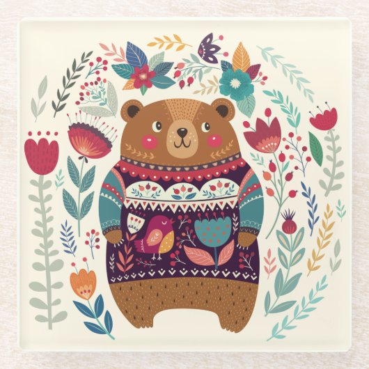 Cute Beer Glazen Onderzetter (Voorkant)