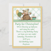 Cute Beer Green Birthday Invitation Kaart (Voorkant)