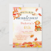 Cute Beer Herfst najaar uitnodiging 2 (Voorkant)