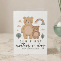 Cute Beer Moeder Baby Eerste Moederdag Kunst