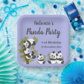 Cute Beer Pandas Party Boy Birthday Gift Papieren Bordje (Feest)