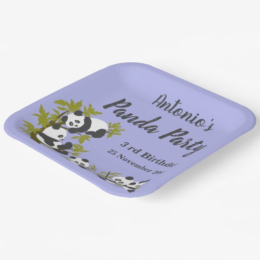 Cute Beer Pandas Party Boy Birthday Gift Papieren Bordje (Gebogen)