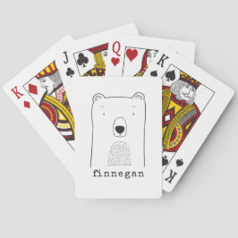 Cute Beer Simple Line Illustration Custom Name Pokerkaarten