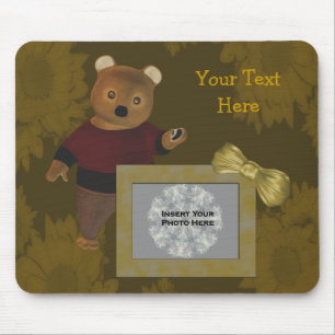 Cute Beer Sunflower Foto Mousepad Muismat