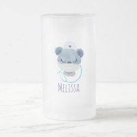 Cute Beer verpleegster die een medisch masker draa