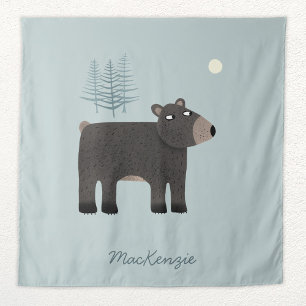 Cute Beer Woodland Gepersonaliseerd Wandkleed