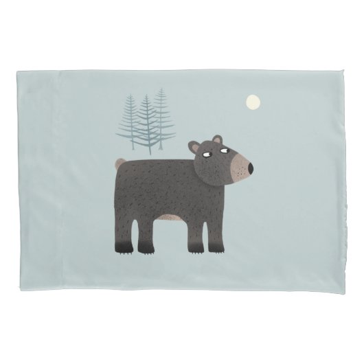 Cute Beer Woodland Kussensloop (Voorkant-Links)