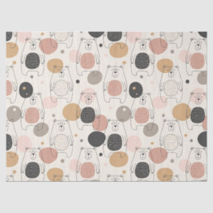 Cute Beer - Zachte Pastel Bos (3) Tissuepapier