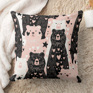 Cute Beer - Zachte Pastel Woud (5) Kussen