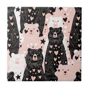 Cute Beer - Zachte Pastel Woud (5) Tegeltje