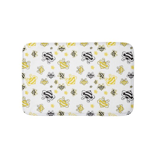 Cute bees patroon badmat (Voorkant)
