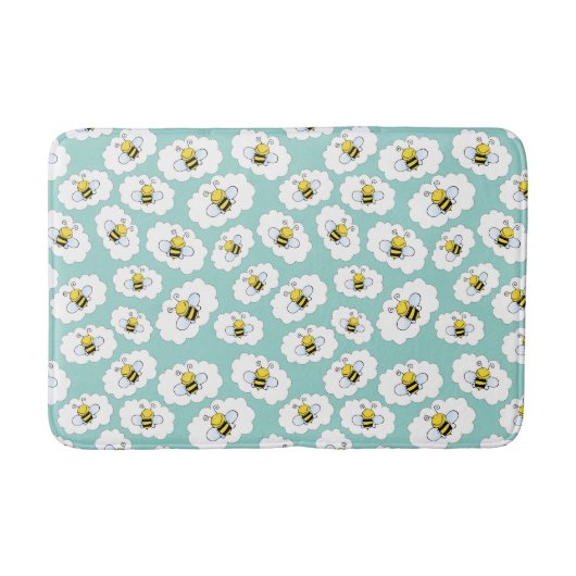 Cute Bees Pattern badmatten (Voorkant)