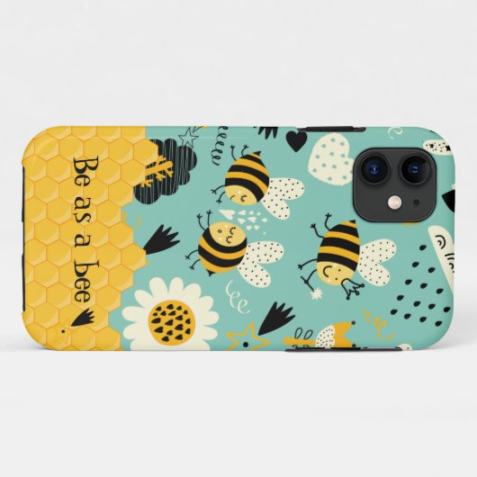 Cute bees vormt iPhone Case (Achterkant (horizontaal))
