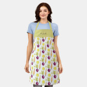 Cute Beets Lemon en Carrots Waterverf Pattern Schort (Gedragen)