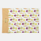Cute Beets Lemon en Carrots Waterverf Pattern Theedoek (Horizontaal)