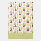 Cute Beets Lemon en Carrots Waterverf Pattern Theedoek (Verticaal)