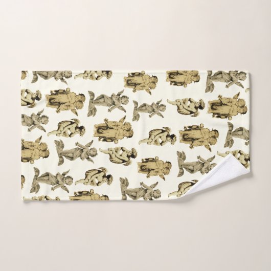 Cute Beige Baby Cherub Cupid Angels Bad Handdoek (Handdoek)