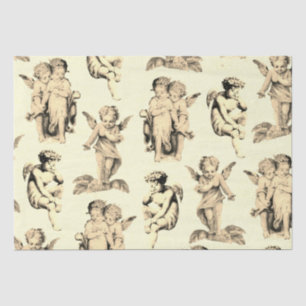 Cute  Beige Baby Cherub Cupid Angels Tissuepapier