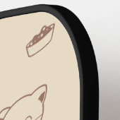 Cute Beige Cat Pattern (1) Pickleball Paddle (Links Detail)