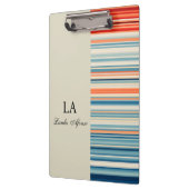 Cute Beige Personalized Name Stripe Clipboard  Klembord (Links)