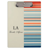 Cute Beige Personalized Name Stripe Clipboard  Klembord (Voorkant)