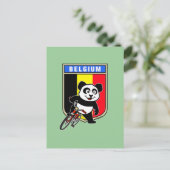 Cute Belgium Cycling Panda Briefkaart (Staand voorkant)