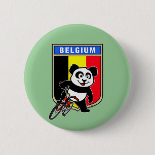 Cute Belgium Cycling Panda Ronde Button 5,7 Cm