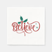 Cute 'Believe' Christmas Servet (Voorkant)