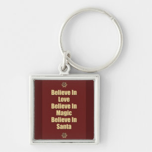 Cute Believe in Santa Quote Sleutelhanger