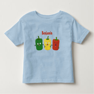 Cute bell pepper capsicum trio zingende cartoon kinder shirts