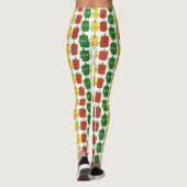 Cute bell pepper capsicum trio zingende cartoon leggings (Achterkant)