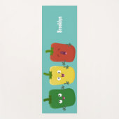 Cute bell pepper capsicum trio zingende cartoon yogamat (Voorkant)