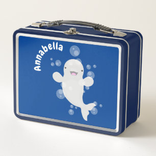 Cute beloega walvis bubbels cartoon illustratie
