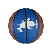 Cute beluga whale belbles cartoon afbeelding basketbal (Verticaal)