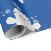 Cute beluga whale belbles cartoon afbeelding cadeaupapier (Rol Hoek)