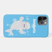 Cute beluga whale belbles cartoon afbeelding Case-Mate iPhone case (Achterkant (horizontaal))