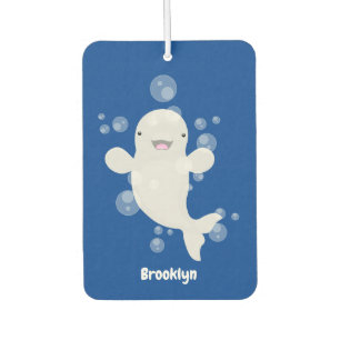 Cute beluga whale belbles cartoon afbeelding luchtverfrisser
