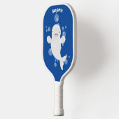 Cute beluga whale belbles cartoon afbeelding pickleball paddle (Links)