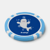 Cute beluga whale belbles cartoon afbeelding poker chips (Enkel)