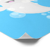 Cute beluga whale belbles cartoon afbeelding poster (Hoek)
