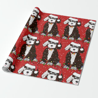 Cute Bernedole Mountain Dog Red Cadeaupapier